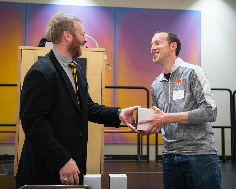 Justin Gerlach accepts the CAPP Adjunct of the Year Award 2019